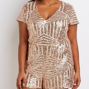 Rose gold sequence romper